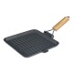 Gjutjärnspanna grill med fällbart handtag i trä, 24x24 cm |  |  |