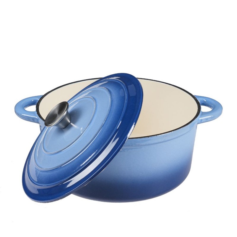 Emaljerad gjutjärnsgryta, Blå, Ф22 - 