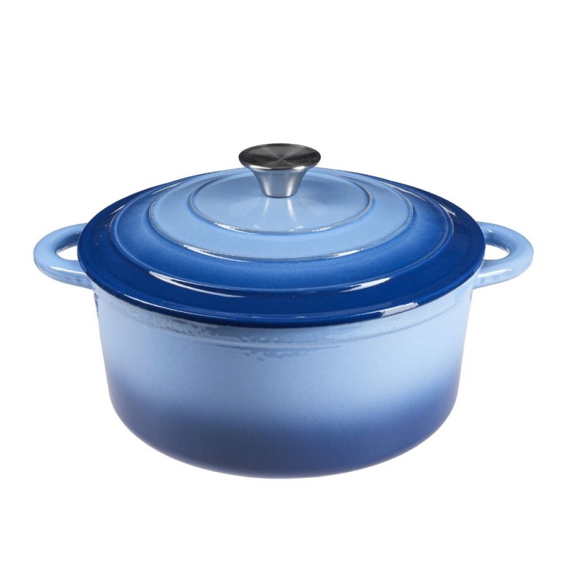 Emaljerad gjutjärnsgryta, Blå, Ф22 - 