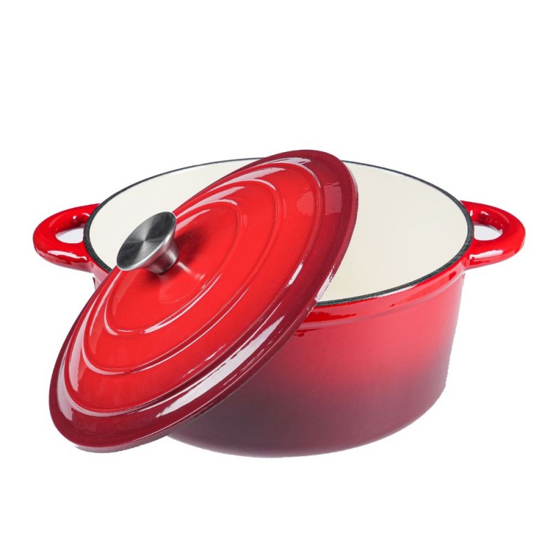 Emaljerad gjutjärnsgryta, Röd, Ф22 - 